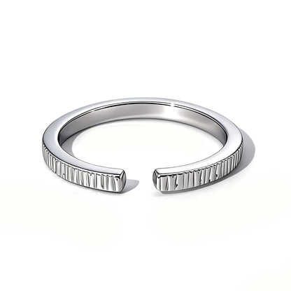 Warm Fortune Textured Open Band Ring for Women,18K Gold Plated Adjustable Crinkled Stackable Minimalist Statement Ring,Daily Fashion Jewelry