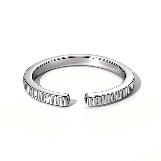 Warm Fortune Textured Open Band Ring for Women,18K Gold Plated Adjustable Crinkled Stackable Minimalist Statement Ring,Daily Fashion Jewelry