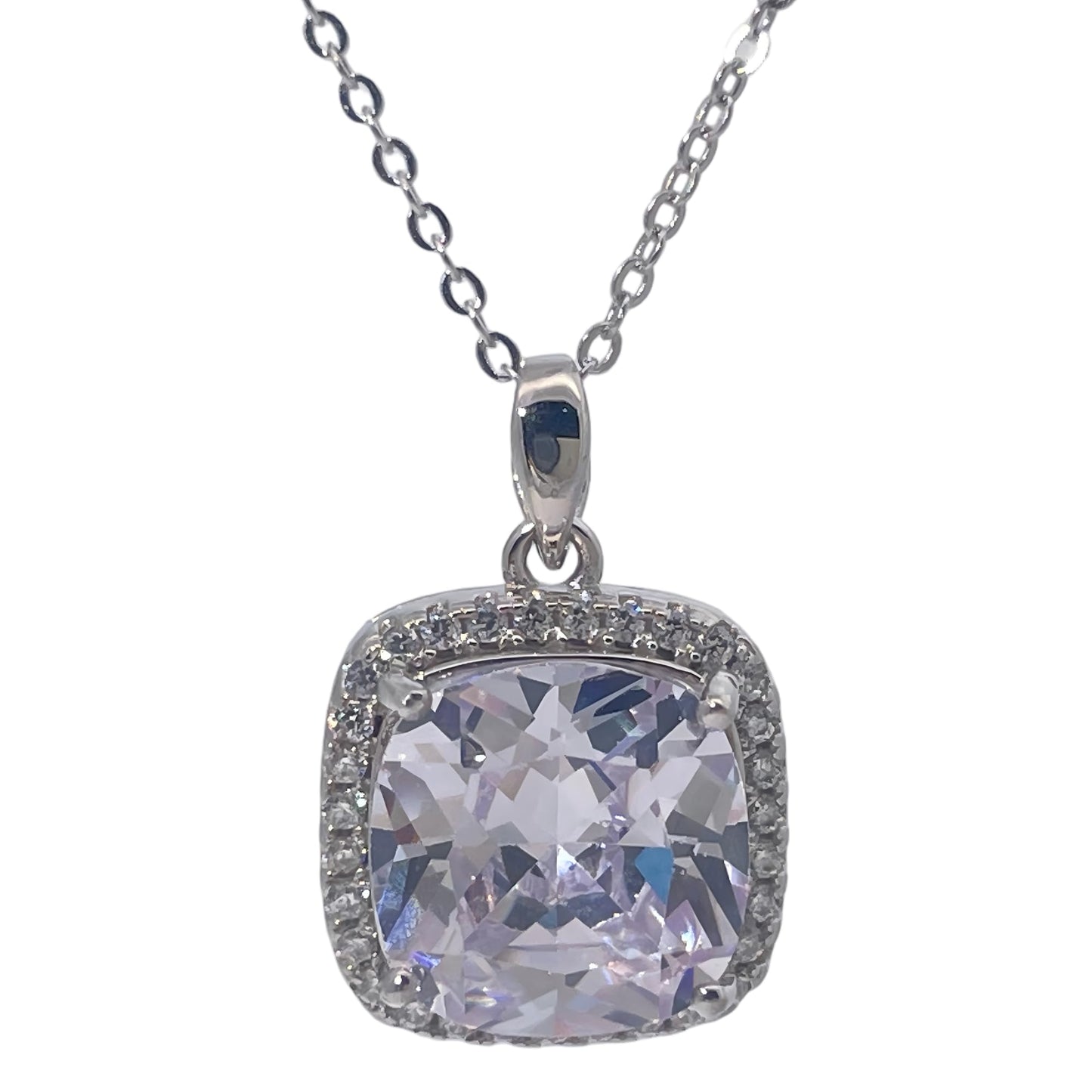 Warm Fortune Cubic Zirconia Pendant Necklace for Women,18K Gold Plated Sterling Silver, 16 inch + 2inch Chain