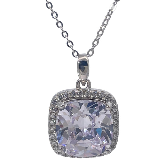 Warm Fortune Cubic Zirconia Pendant Necklace for Women,18K Gold Plated Sterling Silver, 16 inch + 2inch Chain