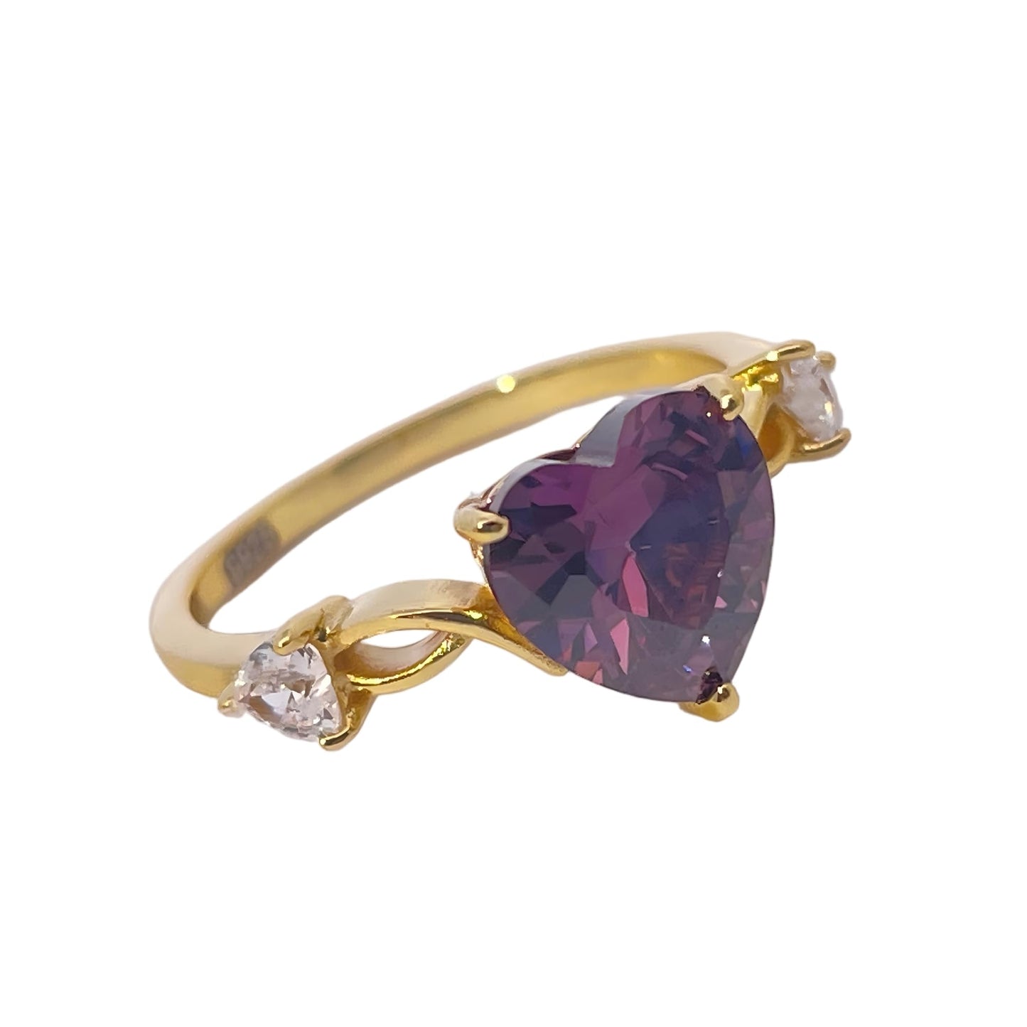 Warm Fortune Cubic Zirconia Engagement Ring for Women, 925 Sterling Silver with 18K Gold Plated Anniversary Ring, Gift for Her Promise Ring