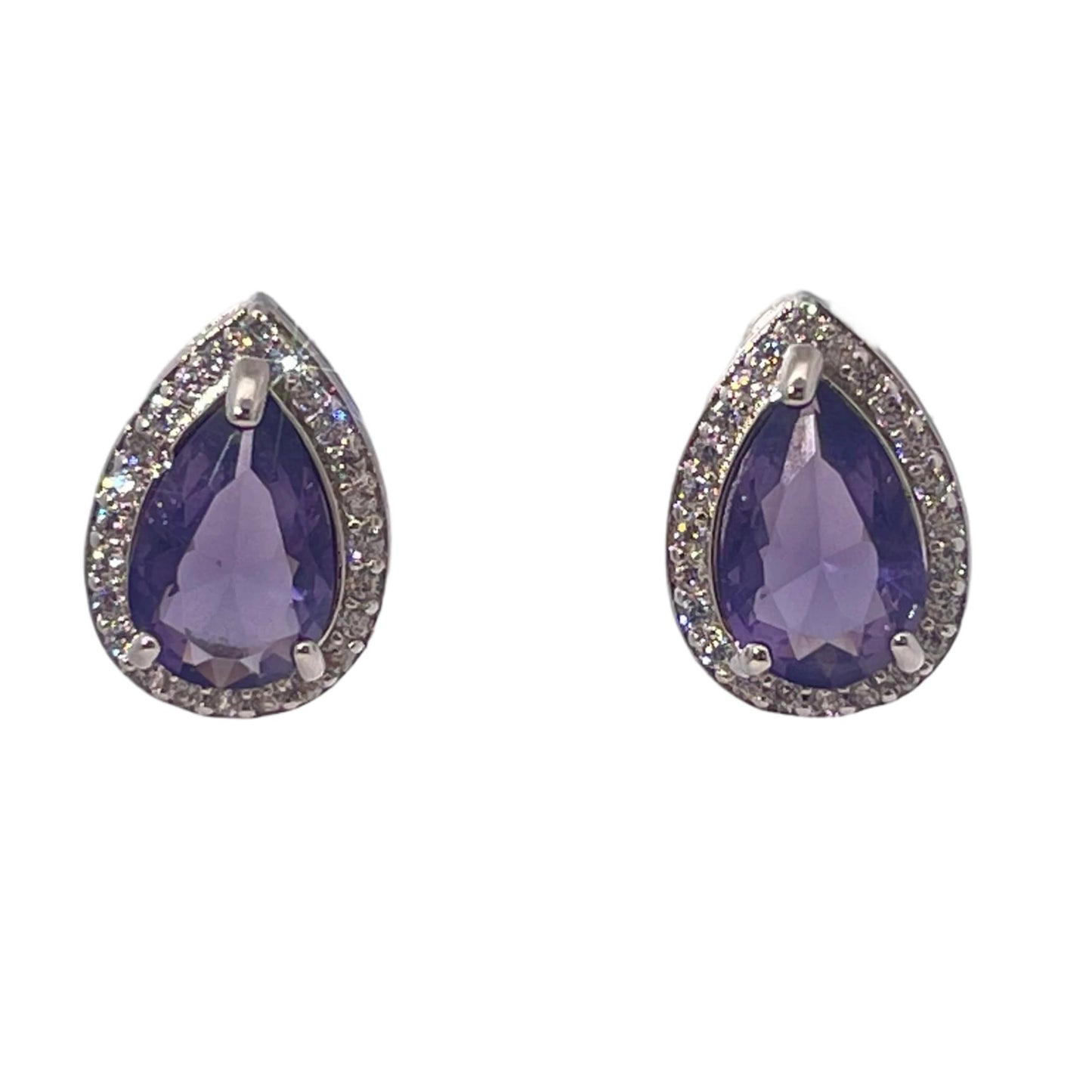 Warm Fortune 18K Gold Plated Teardrop Cubic Zirconia Stud Earrings for Women Hypoallergenic - Valentine's Day, Mother's Day, Birthday Gift for Her
