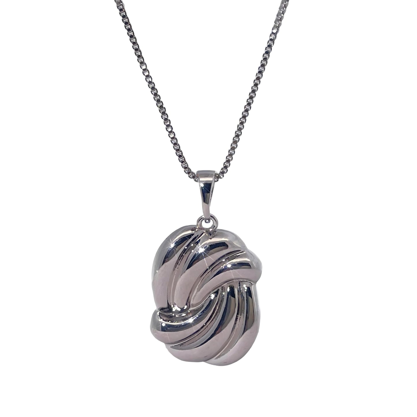 Warm Fortune Pendant Necklace for Women,18K White Gold Plated,18 inch + 2inch Chain