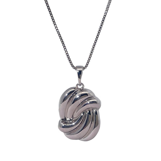 Warm Fortune Pendant Necklace for Women,18K White Gold Plated,18 inch + 2inch Chain