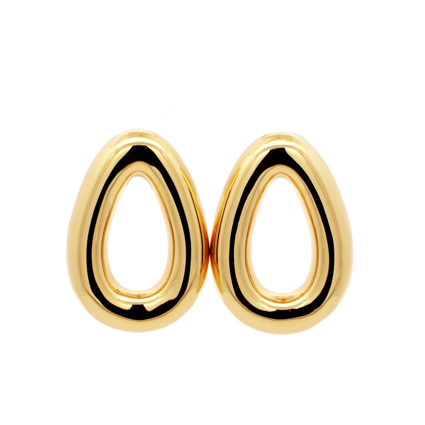 Warm Fortune 18K Heavy Gold Teardrop Stud Earrings for Women, 0.075μm Luxury Plating, Hypoallergenic