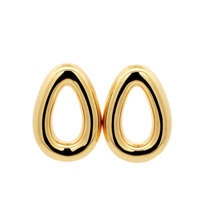 Warm Fortune 18K Heavy Gold Teardrop Stud Earrings for Women, 0.075μm Luxury Plating, Hypoallergenic