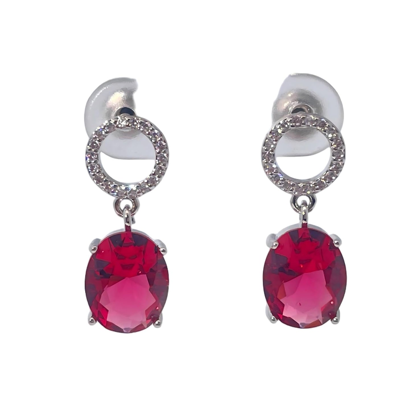 Warm Fortune 18K Gold Plated Oval & Round Shape Cubic Zirconia Drop Earrings for Women Hypoallergenic - Valentine's Day, Mother's Day, Birthday Gift for Her