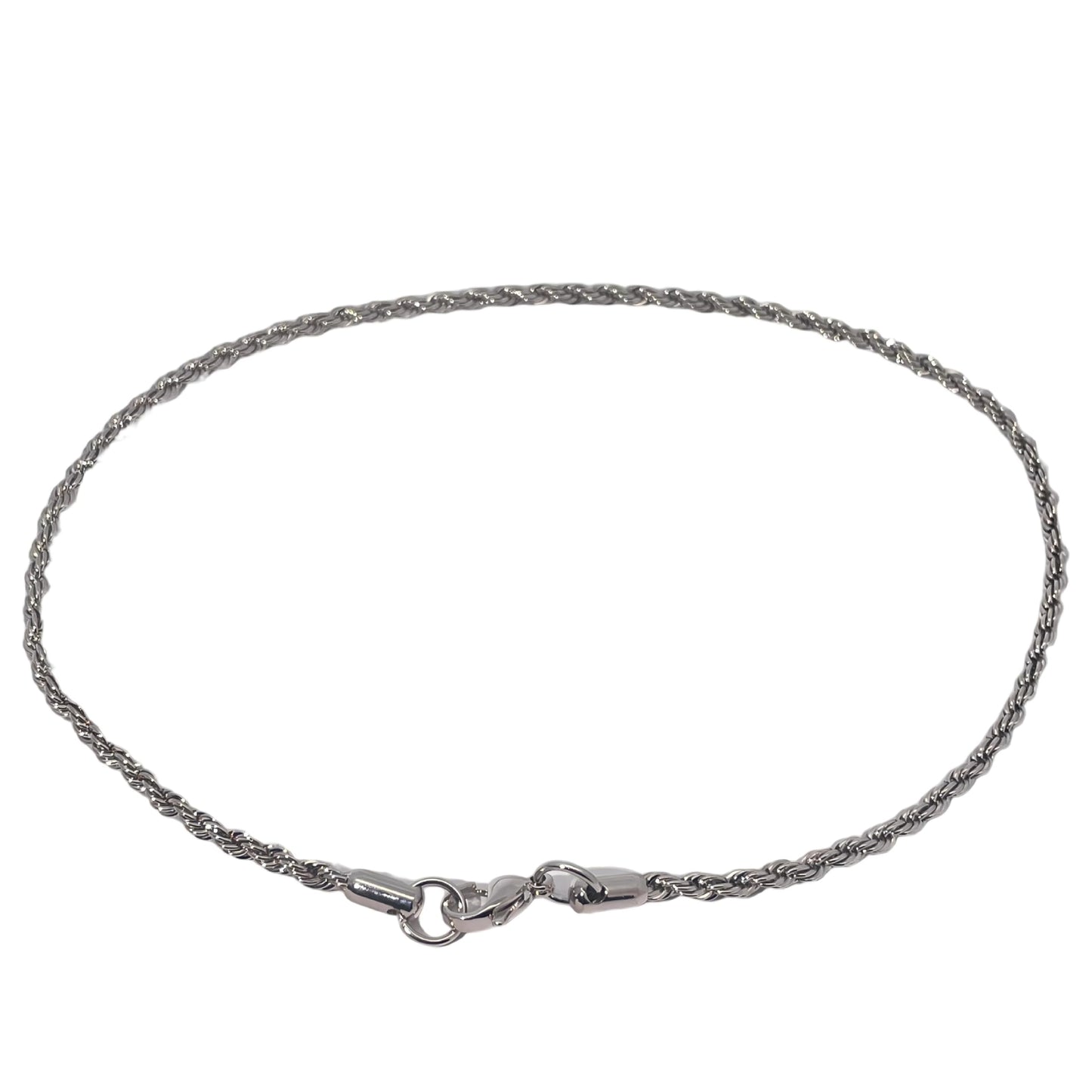 Warm Fortune rope chain Necklace for Women,18K White Gold Plated,Dainty Simple Chunky Necklace,14 inch Chain