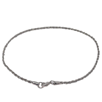 Warm Fortune rope chain Necklace for Women,18K White Gold Plated,Dainty Simple Chunky Necklace,14 inch Chain