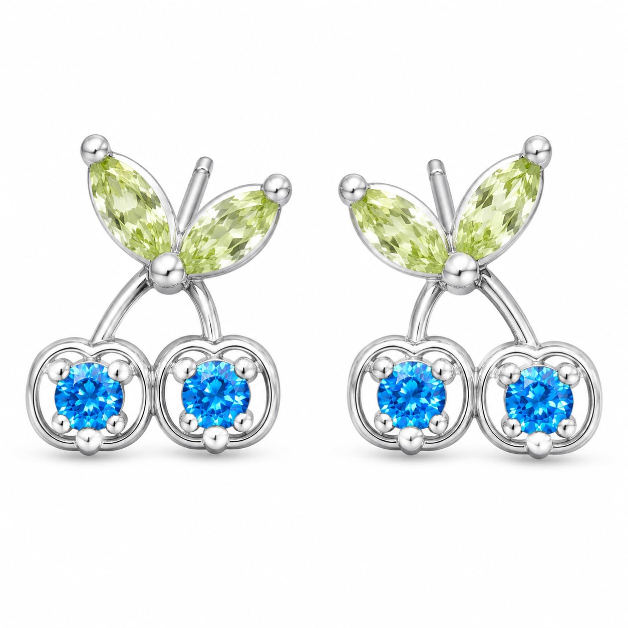 Warm Fortune cherry CZ stud earrings