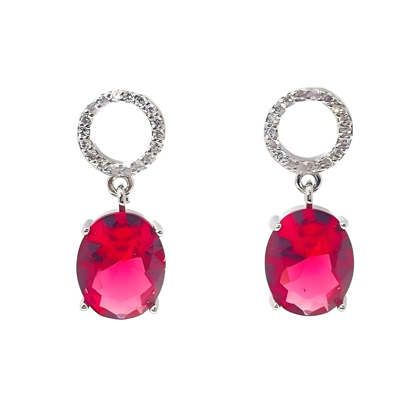 Warm Fortune 18K Gold Plated Oval & Round Shape Cubic Zirconia Drop Earrings for Women Hypoallergenic - Valentine's Day, Mother's Day, Birthday Gift for Her