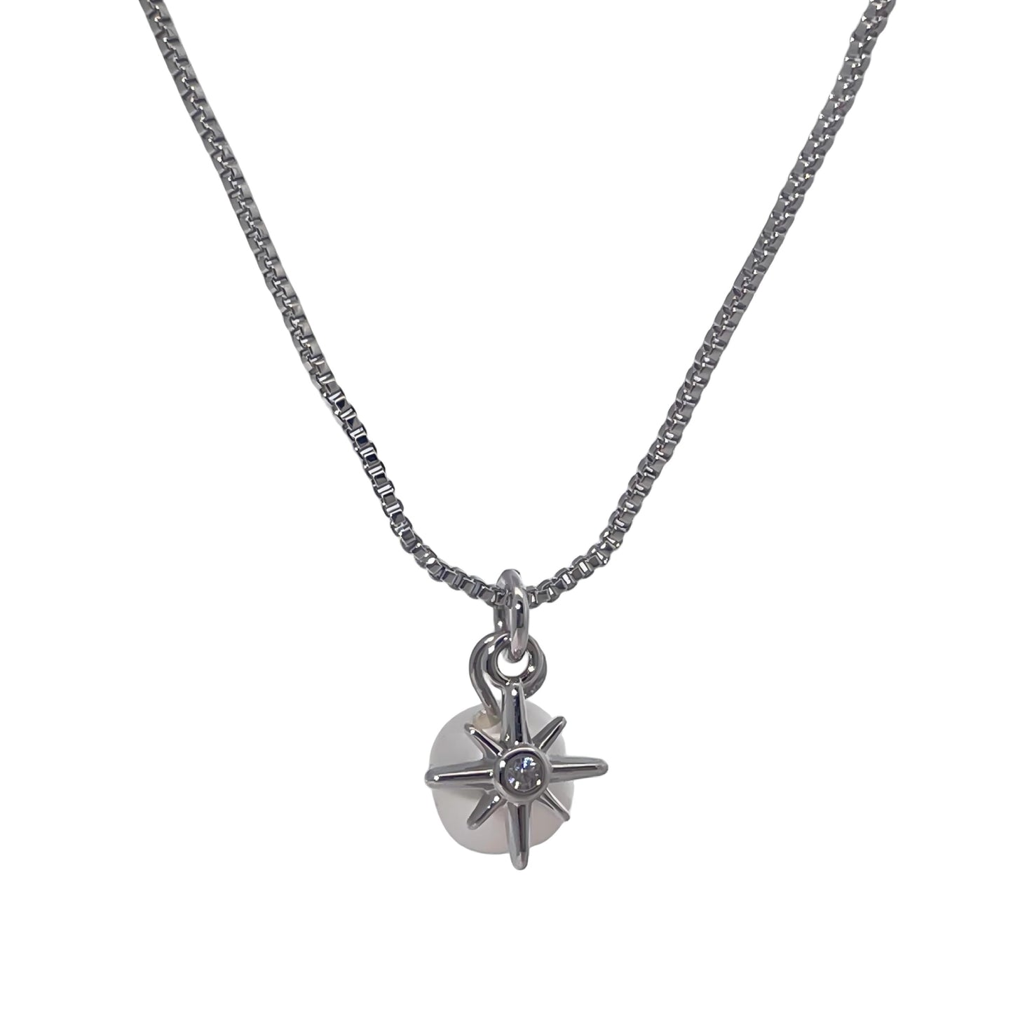 Warm Fortune Cubic Zirconia Pendant Necklace for Women,18K White Gold Plated,16 inch + 2inch Chain