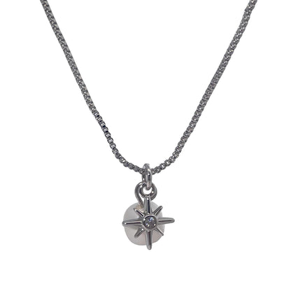 Warm Fortune Cubic Zirconia Pendant Necklace for Women,18K White Gold Plated,16 inch + 2inch Chain