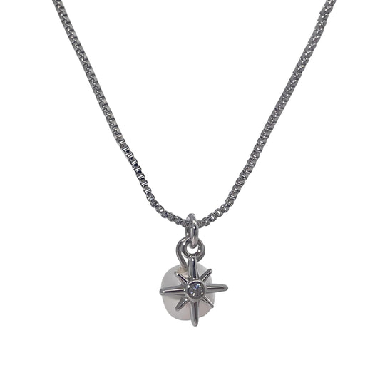 Warm Fortune Cubic Zirconia Pendant Necklace for Women,18K White Gold Plated,16 inch + 2inch Chain