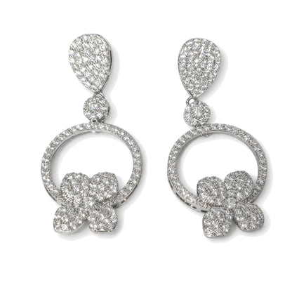 Warm Fortune 18K Gold Plated Bowknot Hoop Cubic Zirconia Drop Earrings for Women Hypoallergenic - Valentine's Day, Mother's Day, Birthday Gift for Her