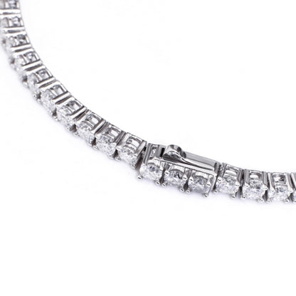 Warm Fortune Moissanite Diamond Tennis Bracelet for Women, 5.2-17ct Lab Created Diamond, 3/4/5mm DE VVS, 18K White Gold Plated , Gift for Her, Size 6.5/7 Inch