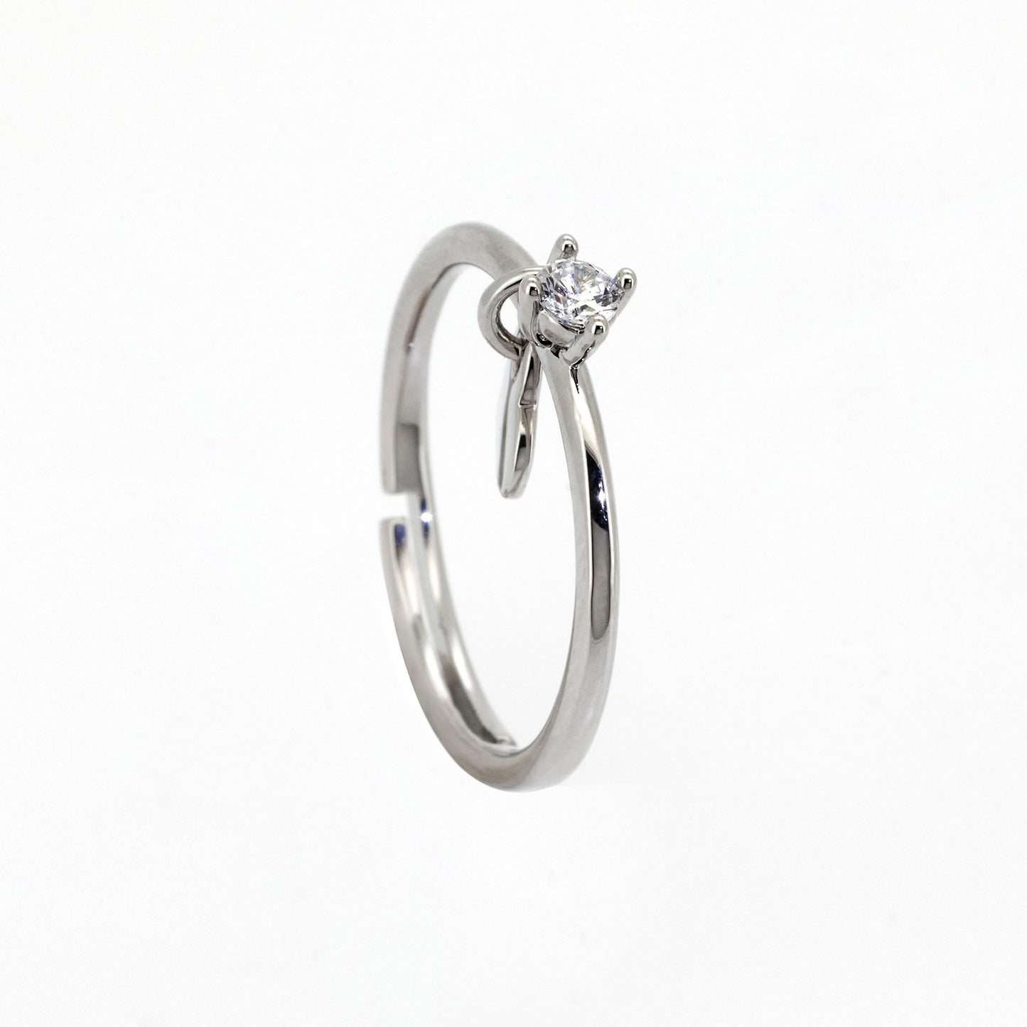 Warm Fortune 18K Gold Plated Adjustable Ring with Lock & Heart Charm, Dainty Stackable Promise Ring for Women