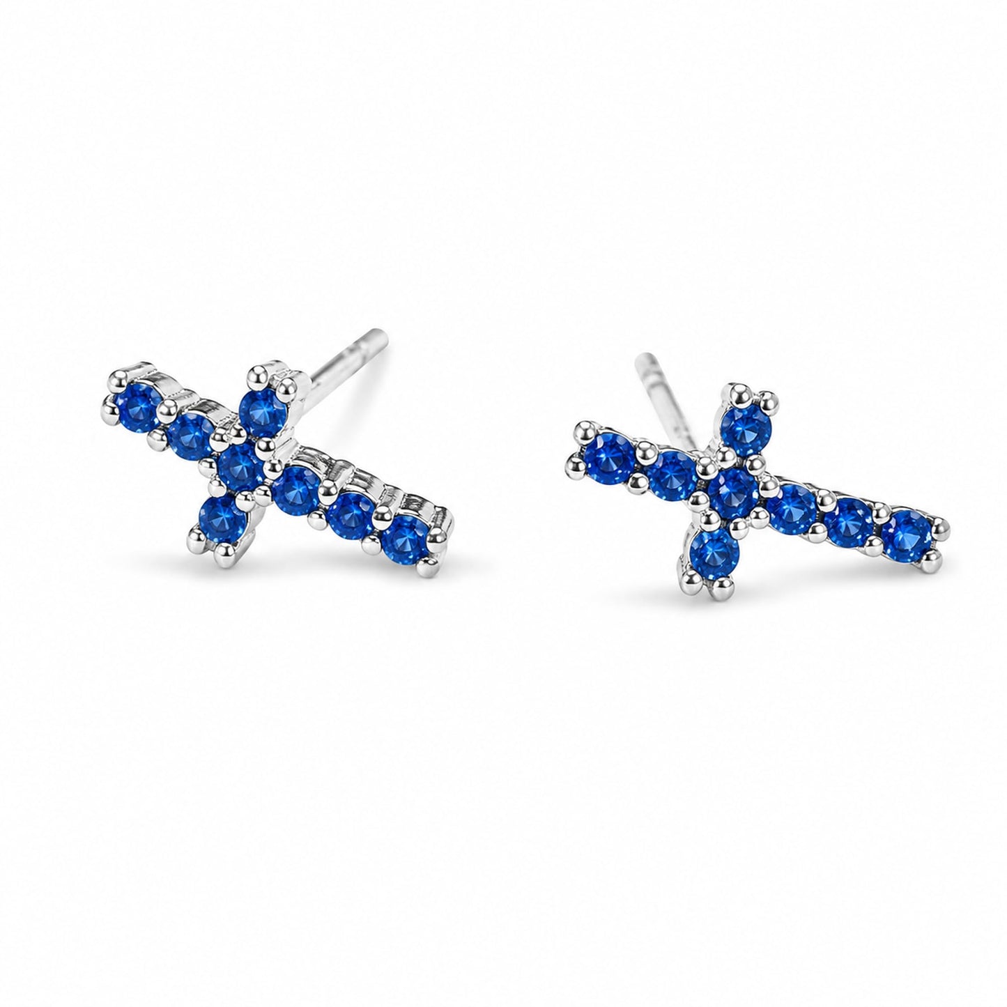 Warm Fortune Cubic Zirconia Cross Stud Earrings for Women,Gold Plated,Gift for Her,Hypoallergenic