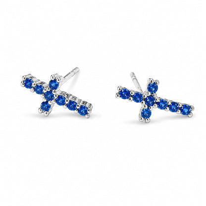 Warm Fortune Cubic Zirconia Cross Stud Earrings for Women,Gold Plated,Gift for Her,Hypoallergenic