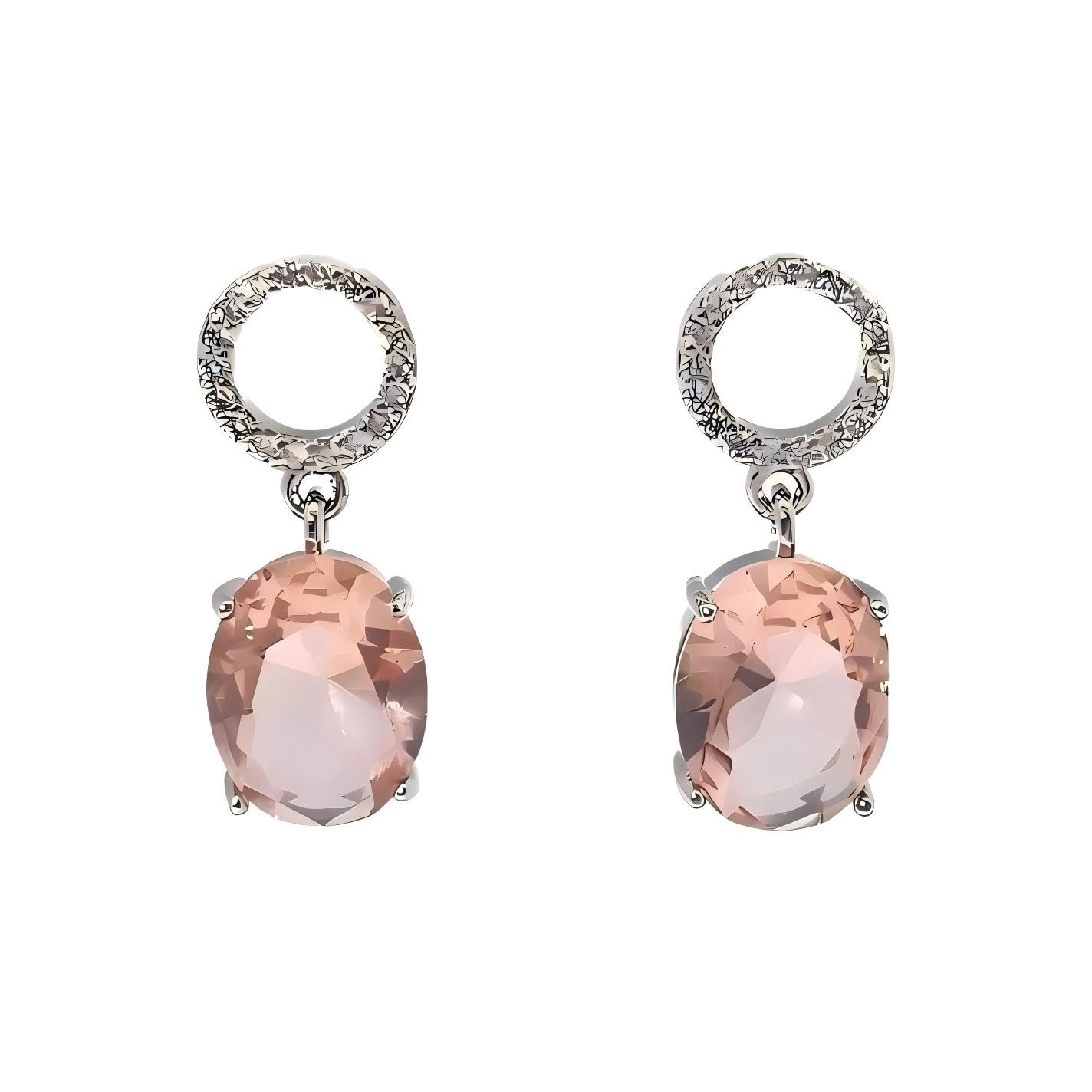 Warm Fortune 18K Gold Plated Oval & Round Shape Cubic Zirconia Drop Earrings for Women Hypoallergenic - Valentine's Day, Mother's Day, Birthday Gift for Her