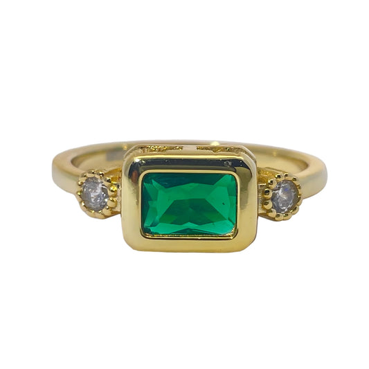 Warm Fortune Cubic Zirconia Engagement Ring for Women, 925 Sterling Silver with 18K Gold Plated Anniversary Ring, Gift for Her Promise Ring