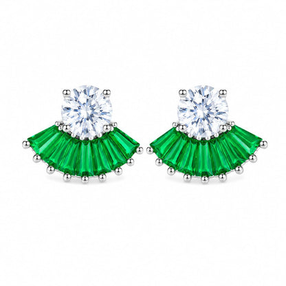 Warm Fortune 18K White Gold Plated CZ Cross Stud Earrings for Women