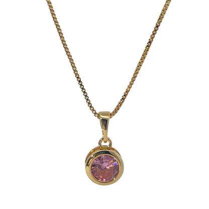 Warm Fortune Cubic Zirconia Pendant Necklace for Women,18K Gold Plated,16 inch + 2inch Chain