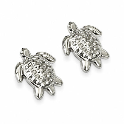 Warm Fortune 18K White Gold Plated Sea Turtle Stud Earrings for Women