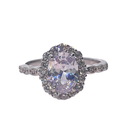 Warm Fortune Cubic Zirconia Engagement Ring for Women, 925 Sterling Silver with 18K White Gold Plated Anniversary Ring, Gift for Her Promise Ring