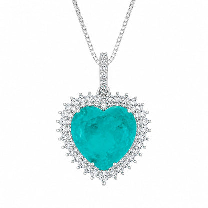 Warm Fortune Heart Halo Pendant Necklace for Women, 18K Gold Plated with Sparkling CZ