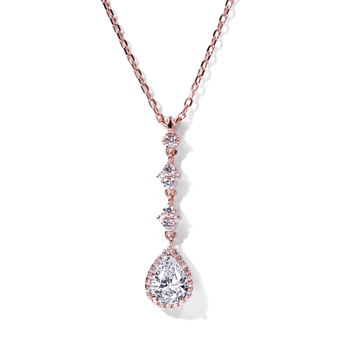 Warm Fortune Moissanite Pendant Necklace for Women, 0.5/1.0 ct DE VVS, 18K White Gold Plated Sterling Silver, 16 inch + 2inch Chain