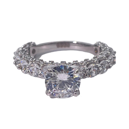 Warm Fortune Cubic Zirconia Engagement Ring for Women, 925 Sterling Silver with 18K Gold Plated Anniversary Ring, Gift for Her Promise Ring