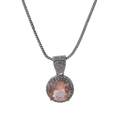 Warm Fortune Cubic Zirconia Pendant Necklace for Women,18K Gold Plated,18 inch + 2inch Chain