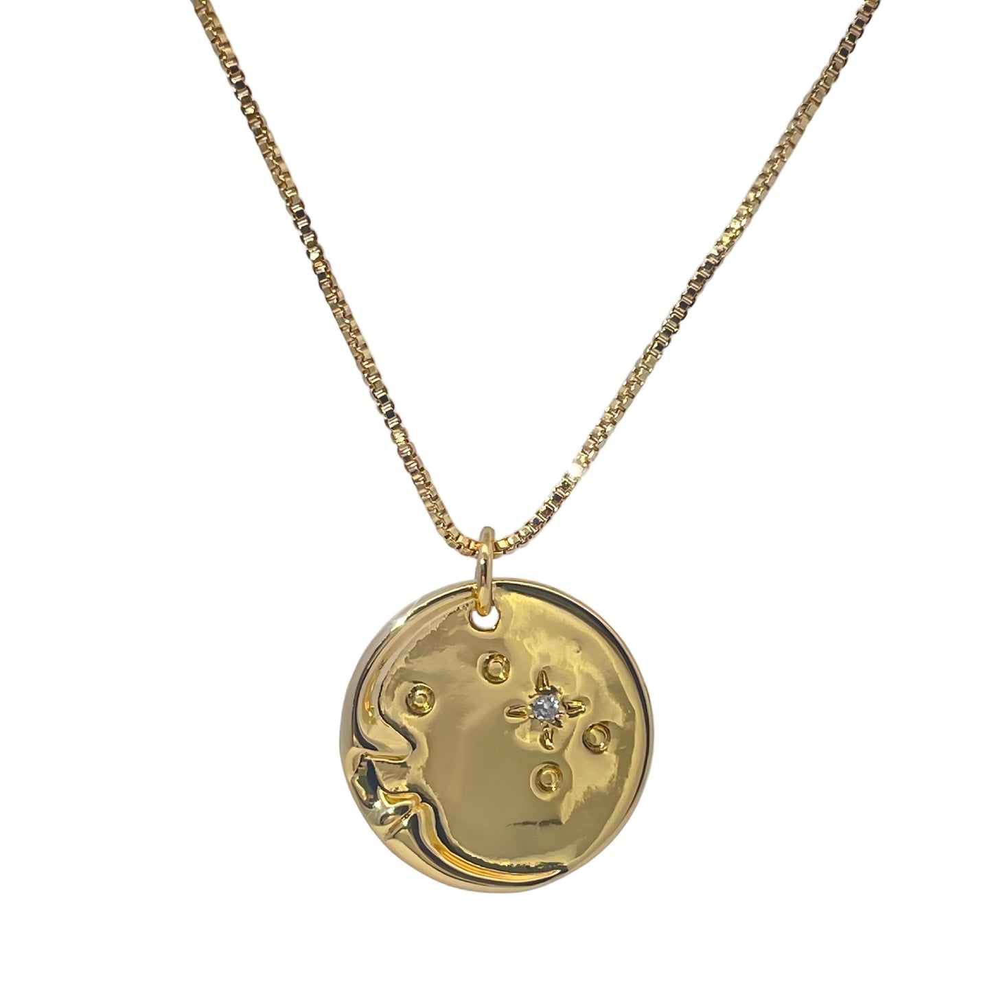 Warm Fortune Cubic Zirconia Pendant Necklace for Women,18K Gold Plated,16 inch + 2inch Chain