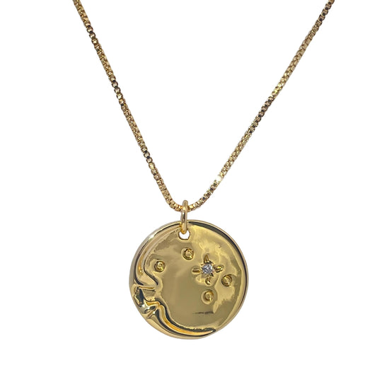 Warm Fortune Cubic Zirconia Pendant Necklace for Women,18K Gold Plated,16 inch + 2inch Chain