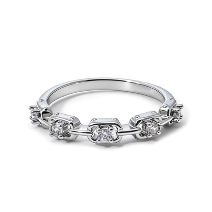 Warm Fortune Round Cut Half Eternity Ring for Her - 18K Gold Plated Cubic Zirconia, Anniversary & Valentine's Day Gift, Timeless Promise & Wedding Jewelry, Adjustable