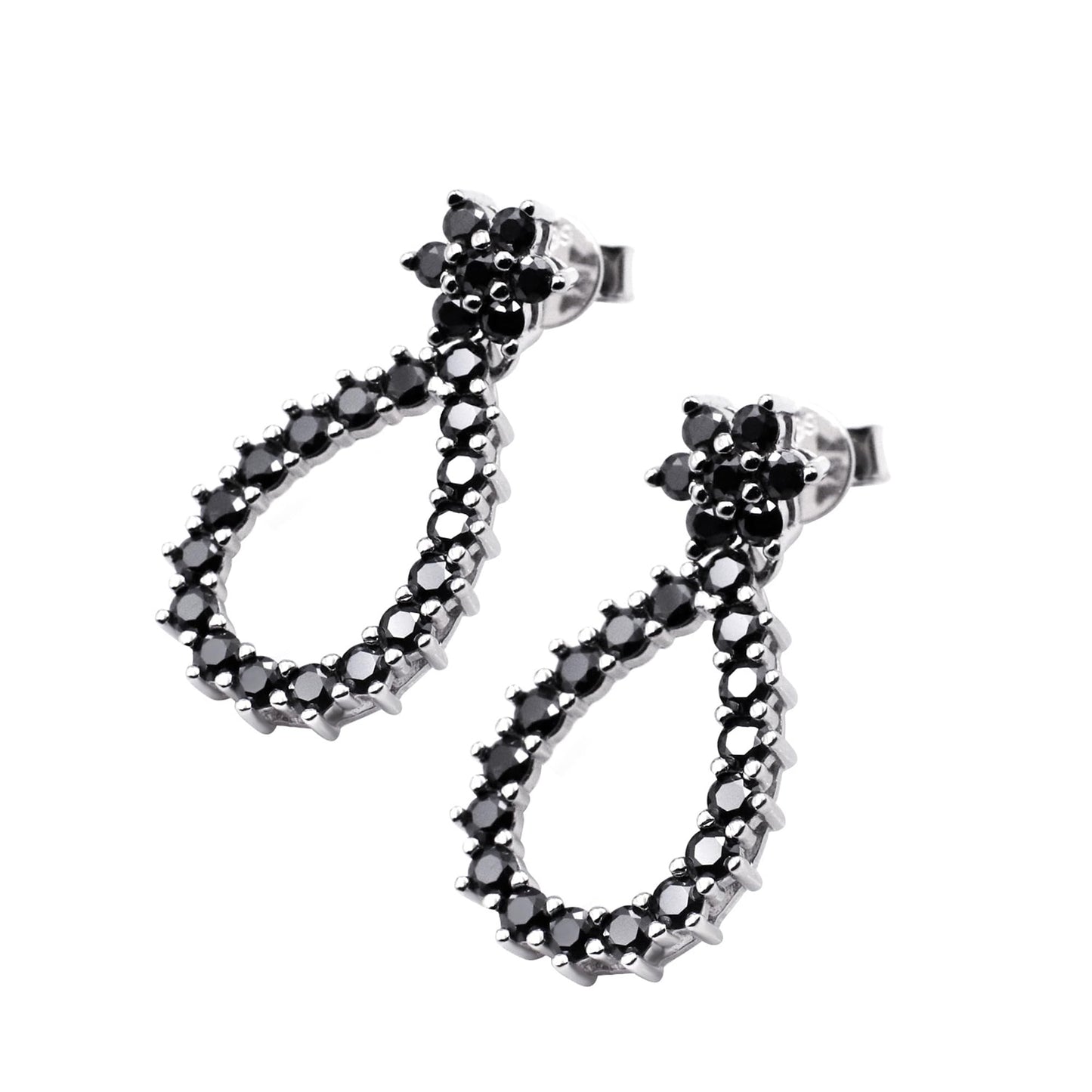 Warm Fortune Moissanite Drop Earrings for Women, DE VVS, 925 Sterling Silver with 18K White Gold Plated Hypoallergenic