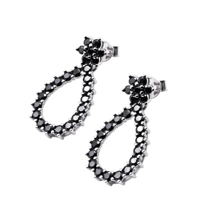 Warm Fortune Moissanite Drop Earrings for Women, DE VVS, 925 Sterling Silver with 18K White Gold Plated Hypoallergenic