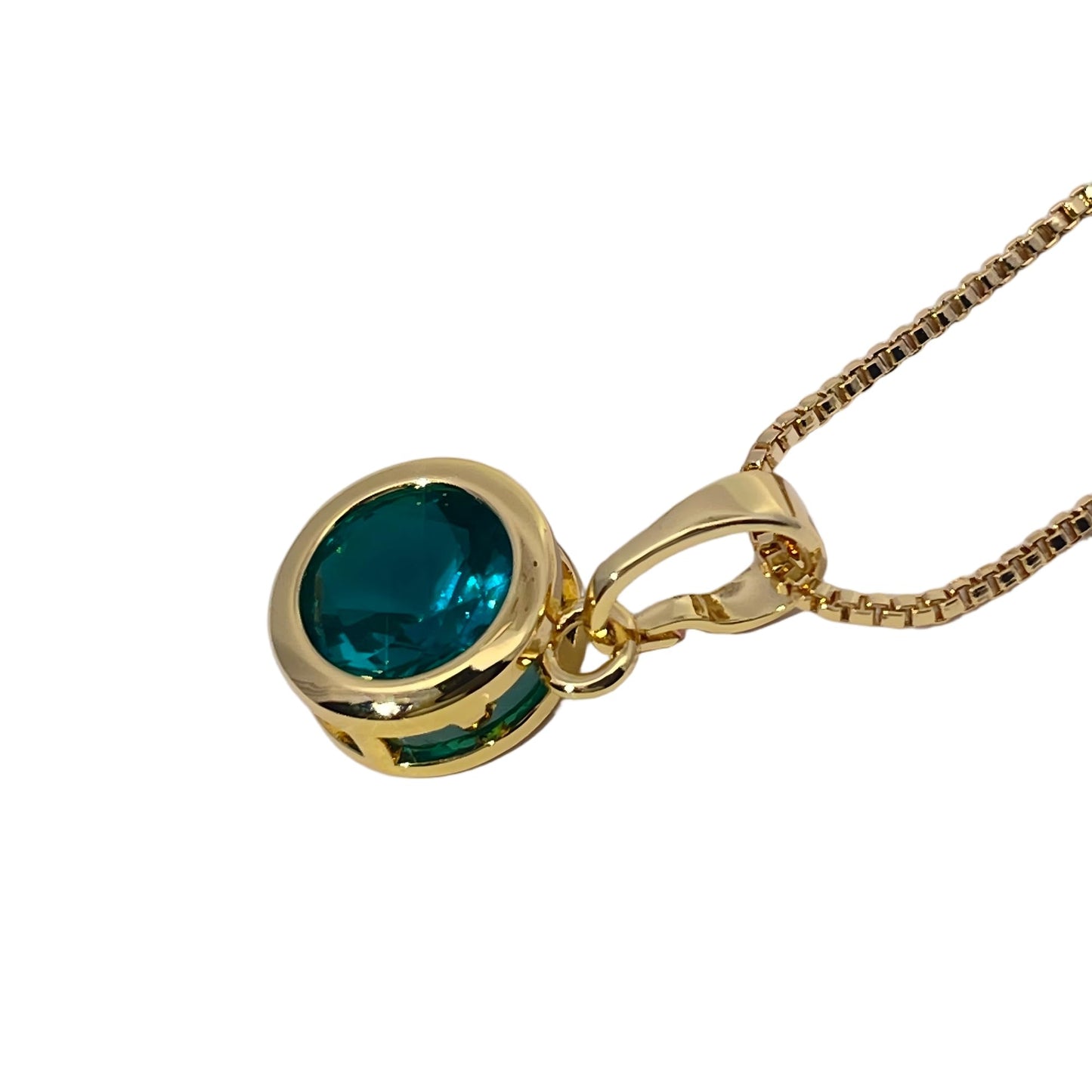 Warm Fortune Cubic Zirconia Pendant Necklace for Women,18K Gold Plated, 18 inch + 2inch Chain