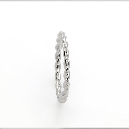 Warm Fortune Twisted Rope Stackable Ring for Women, 18K Gold Plated Thin Braided Band, Dainty Minimalist Eternity Ring, Everyday & Layering Jewelry, Size 5-8