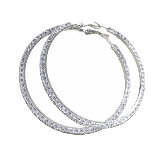 Warm Fortune 18K Gold Plated Baguette Cubic Zirconia Hoop Earrings for Women Hypoallergenic - Valentine's Day, Mother's Day, Birthday Gift for Her