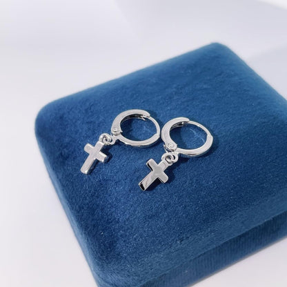 Warm Fortune 18K Gold Plated Cross Cubic Zirconia Drop Earrings for Women Hypoallergenic - Valentine's Day, Mother's Day, Birthday Gift for Her