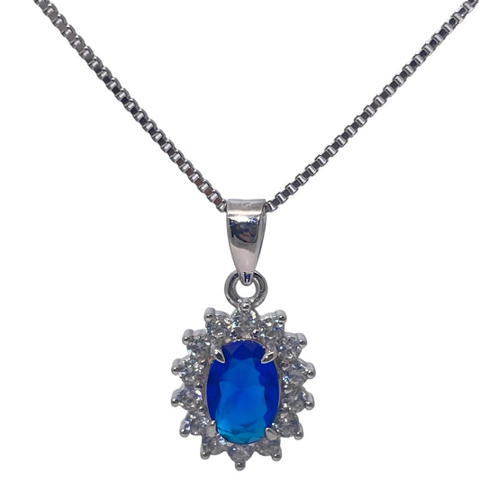 Warm Fortune Cubic Zirconia Pendant Necklace for Women,18K Gold Plated Sterling Silver, 16 inch + 2inch Chain