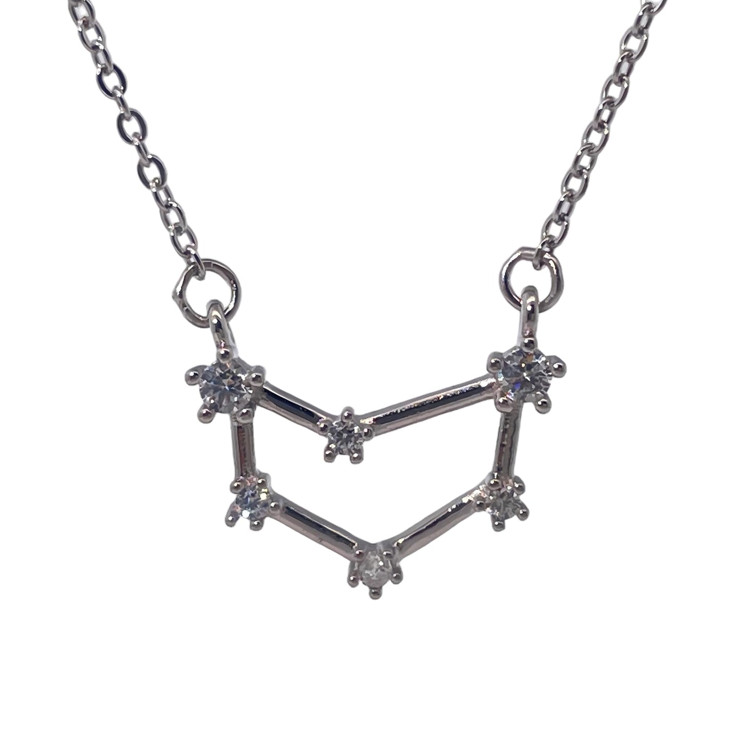 Warm Fortune Zodiac Pendant Necklace for Women,Cubic Zirconia,18K Gold Plated Sterling Silver, 18 inch + 2inch Chain