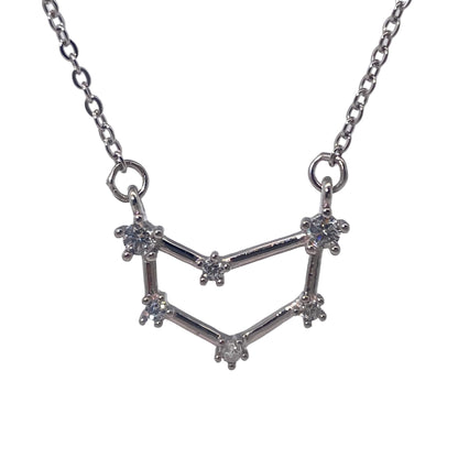 Warm Fortune Zodiac Pendant Necklace for Women,Cubic Zirconia,18K Gold Plated Sterling Silver, 18 inch + 2inch Chain