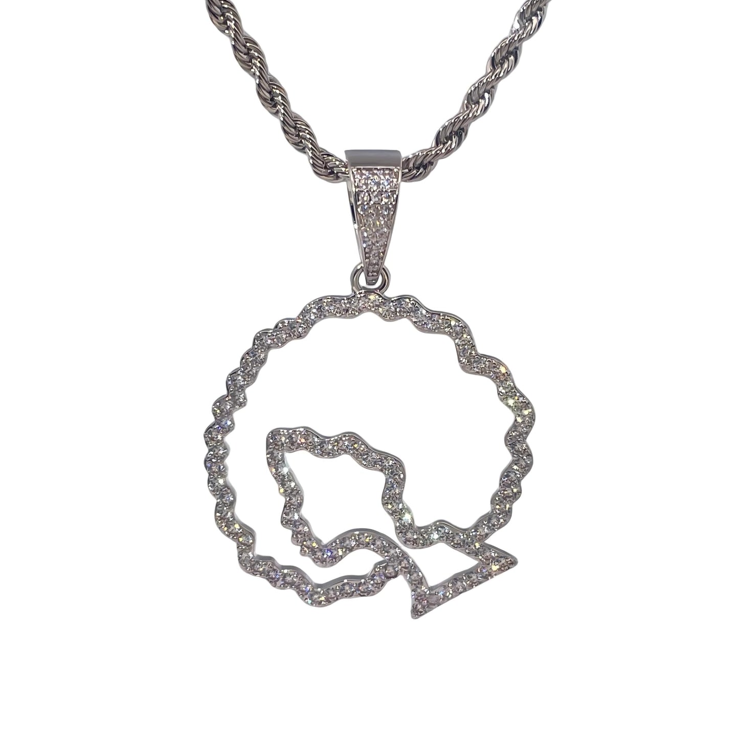 Warm Fortune Hip Hop Pendant Necklace for Women Me,Gold Plated Cubic Zirconia,16+2inch Chain,Street Style Fashion Jewelry