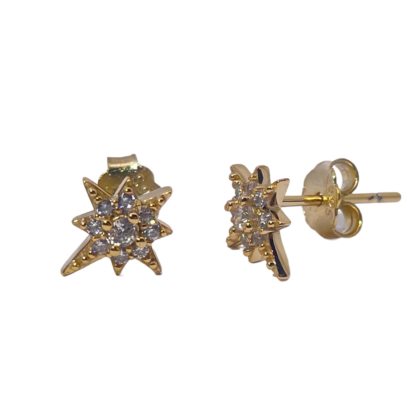 Warm Fortune Cubic Zirconia Stud Earrings for Women, 925 Sterling Silver with 18K White Gold Plated Hypoallergenic