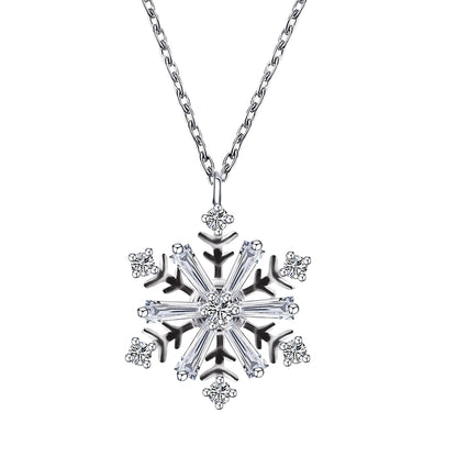 Warm Fortune Moissanite Pendant Necklace for Women, 0.5/1.0 ct DE VVS, 18K White Gold Plated Sterling Silver, 16 inch + 2inch Chain