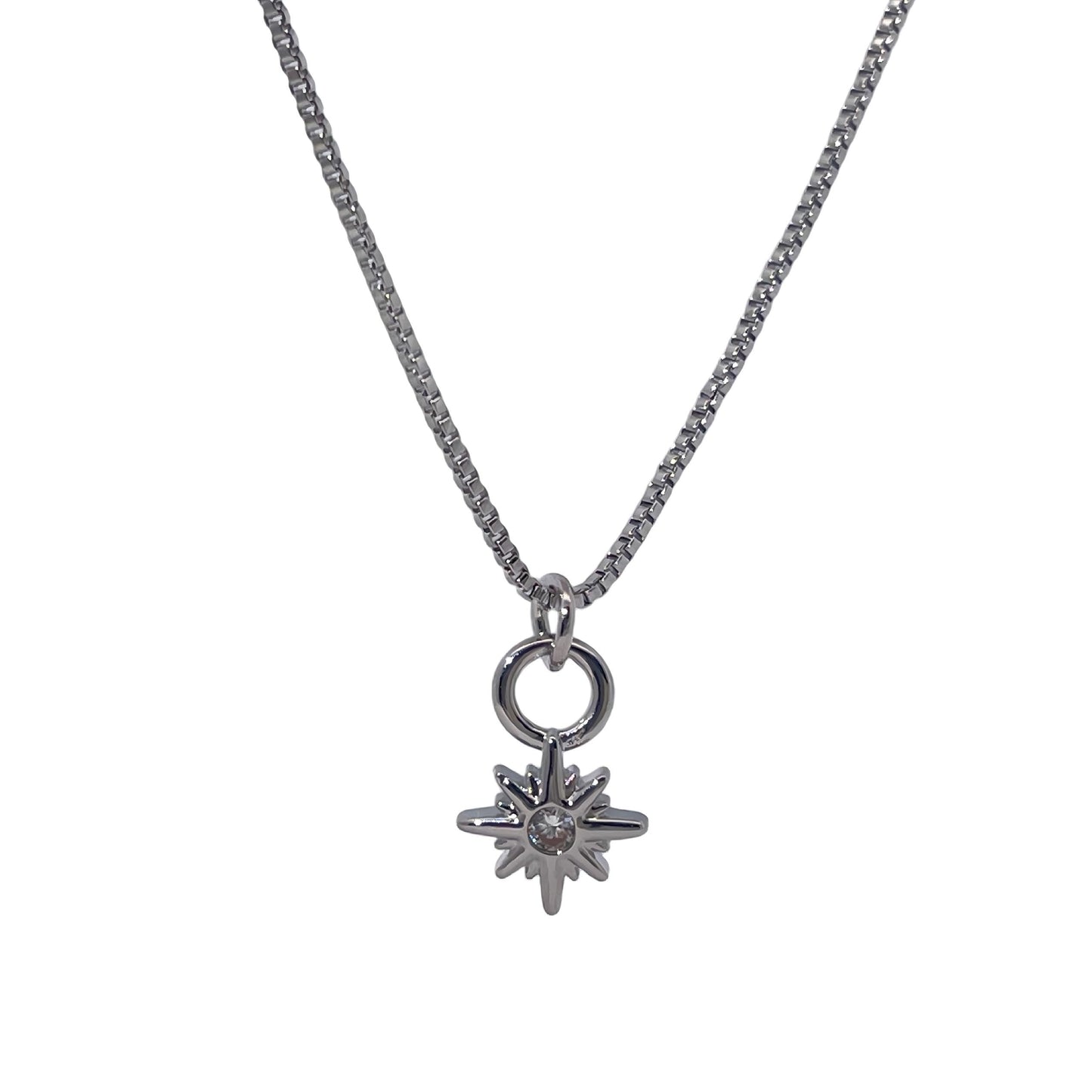 Warm Fortune Cubic Zirconia Pendant Necklace for Women,18K White Gold Plated,18 inch + 2inch Chain