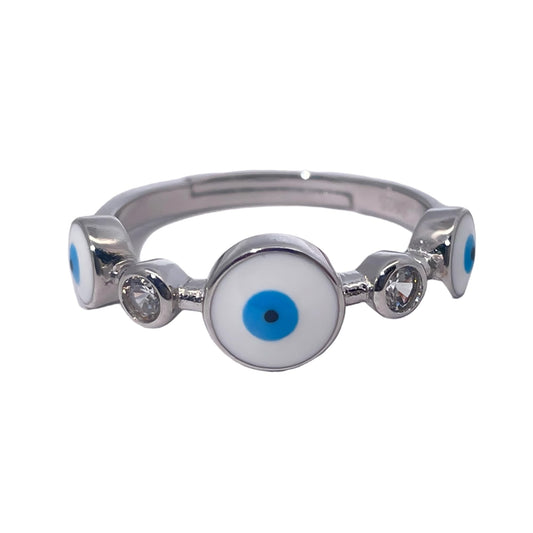 Warm Fortune Cubic Zirconia Engagement Ring for Women, 925 Sterling Silver with 18K White Gold Plated Anniversary Ring, Gift for Her Promise Ring,Adjustable